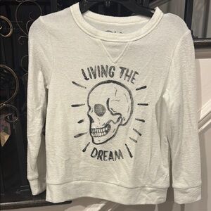 Chaser White 'Living the Dream' Skull Long Sleeve Tee
